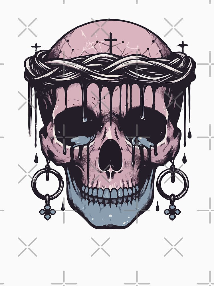 Horror skull pastel aesthetic by Emegan Print Art