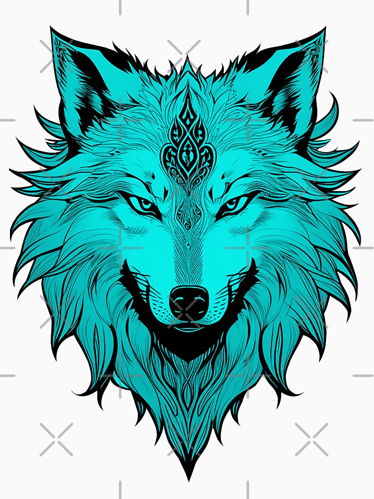 Illustration of a Light Blue Wolf in Vector Style by NordicBadger