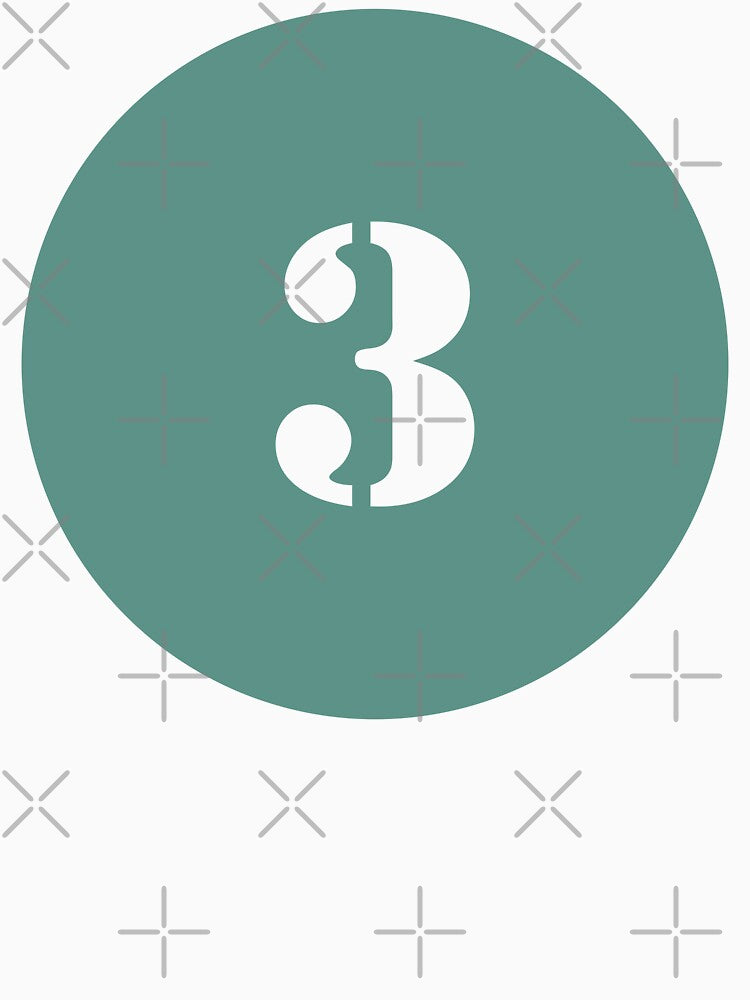 Number Three (3) in Green Circle by Ching Teoh