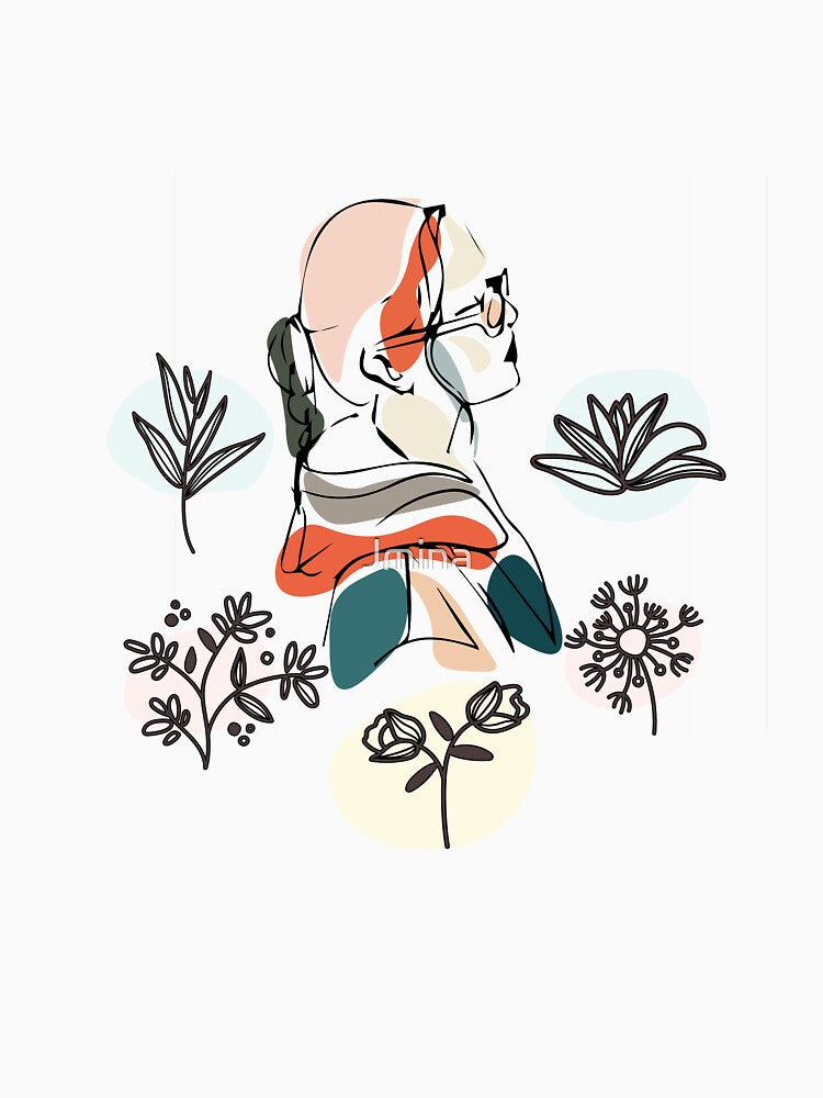 Minimalist Aesthetic Line Art Woman Artsy Abstract by J-mina