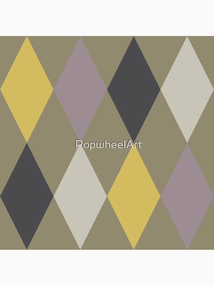 Diamond Pattern - Harlequin Pattern - Purple and Yellow by PopwheelArt