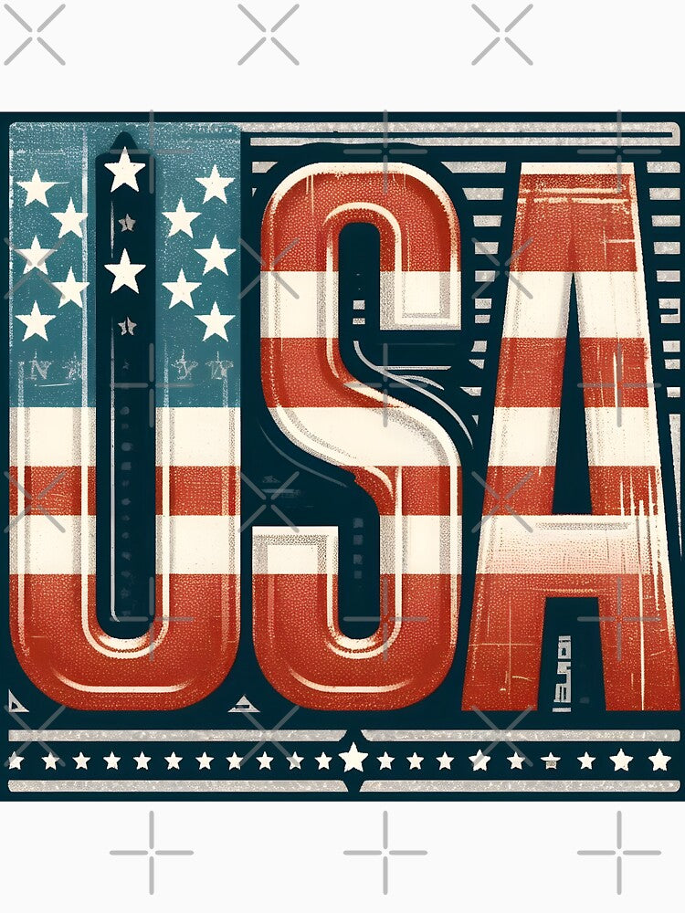 USA - Vintage, Retro Logo by Freewebnuaiart