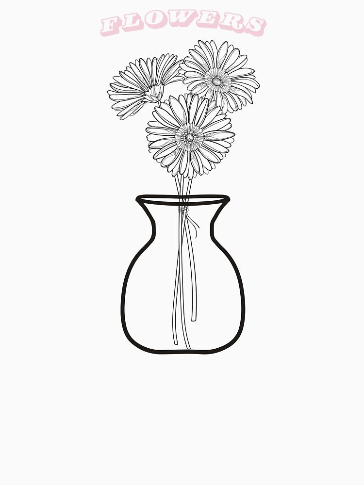 Minimalist flower vase Flowers Line Art pink | Floral Design | Simple plant illustration by SoftLeafDesigns