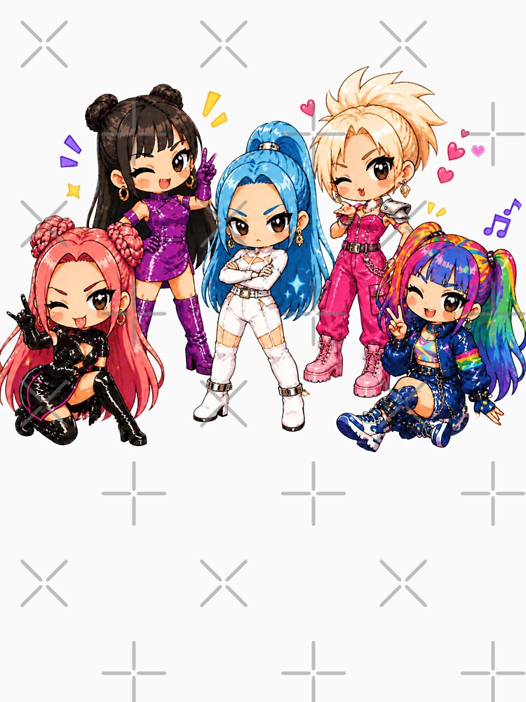 Éthos Chibi Anime Girl Group – Kawaii Idol Characters by Kikabum by KIKABUM
