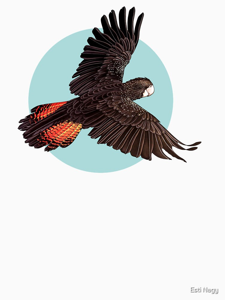 Red Tailed Black Cockatoo - Design 2 by Esti Nagy