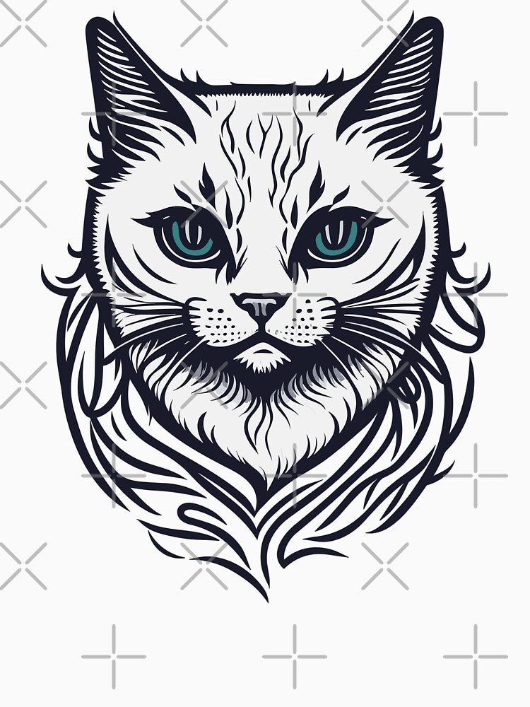 White Cat Illustration Vector Style by NordicBadger
