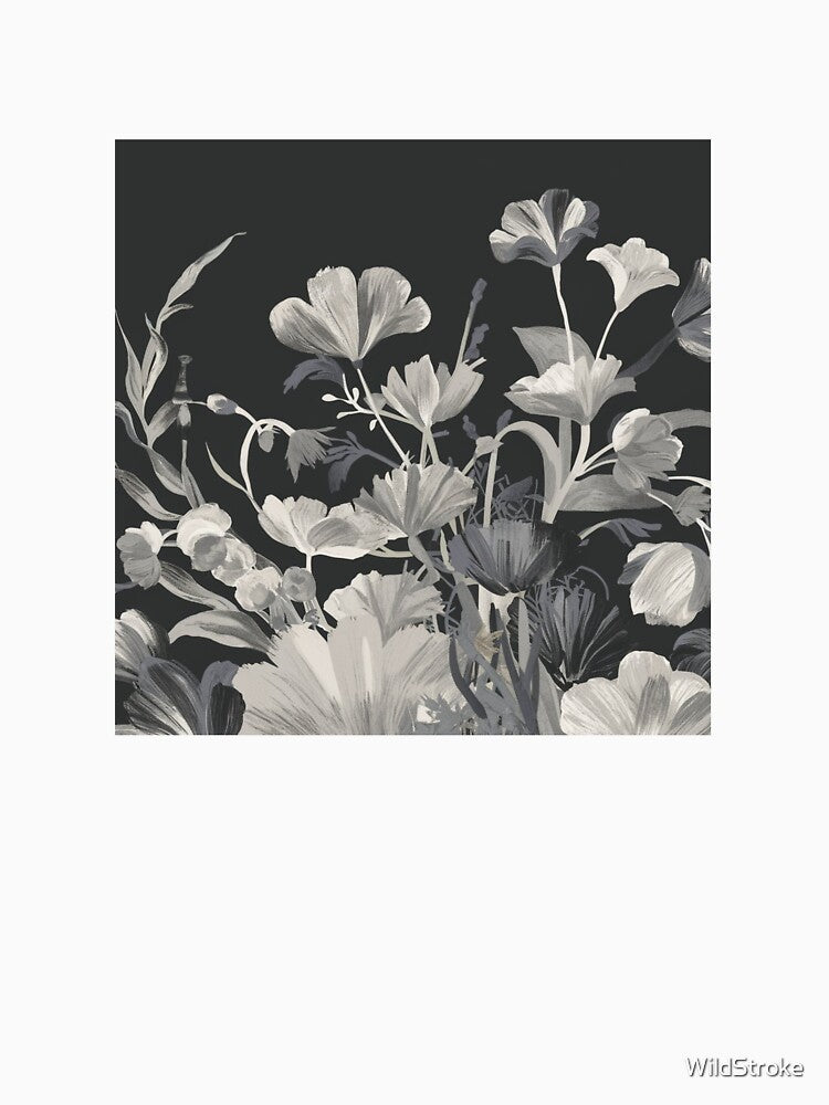 Exquisite Hand-Drawn Floral Illustration - Serene Monochrome Botanical Art by WildStroke