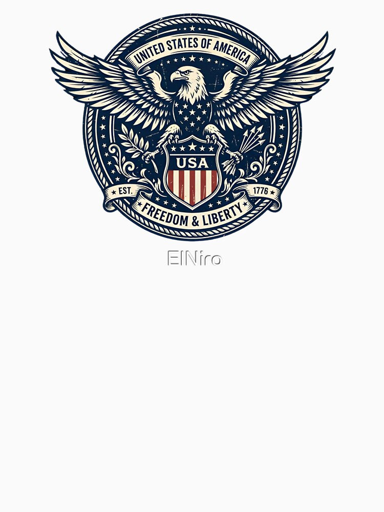 Vintage USA Eagle Emblem – Freedom & Liberty 1776 by ElNiro