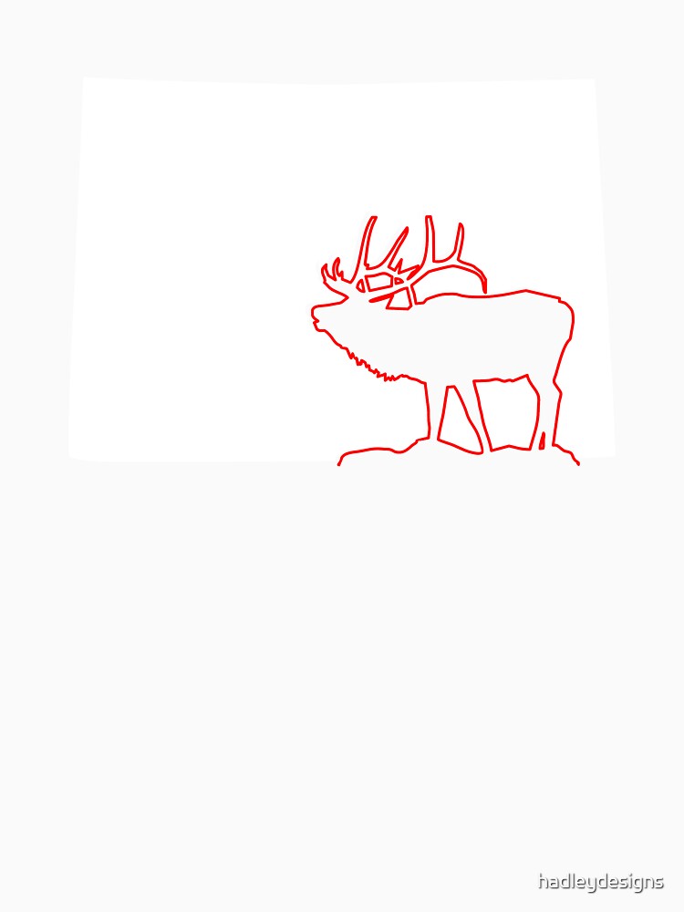 image of colorado state with outline of Elk inside combi by hadleydesigns