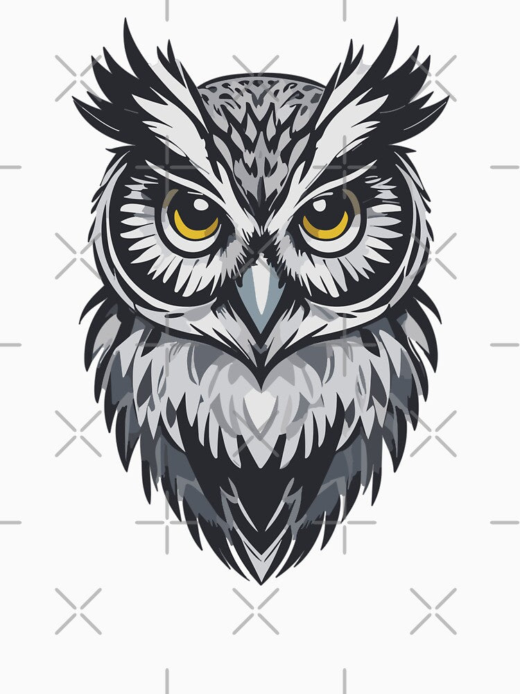 Grey Owl Illustration Vector Style by NordicBadger