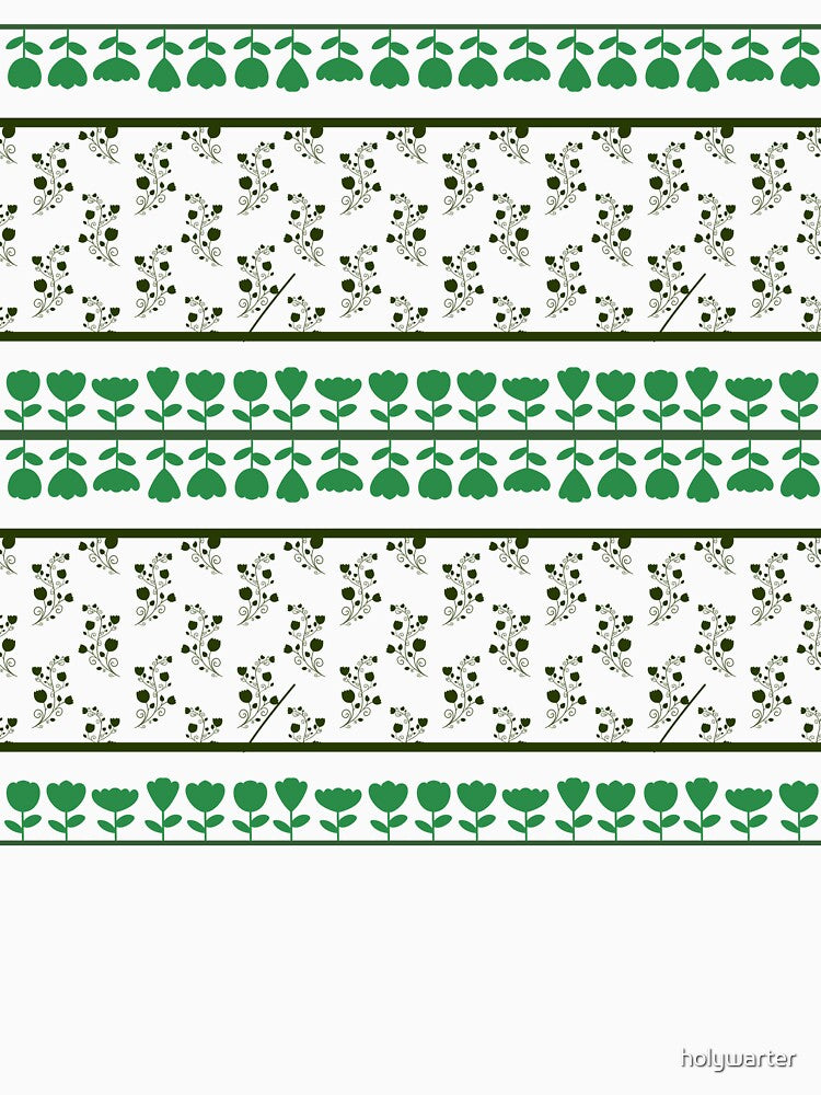 Green Floral Border Pattern | Decorative Nature Seamless Design by holywarter