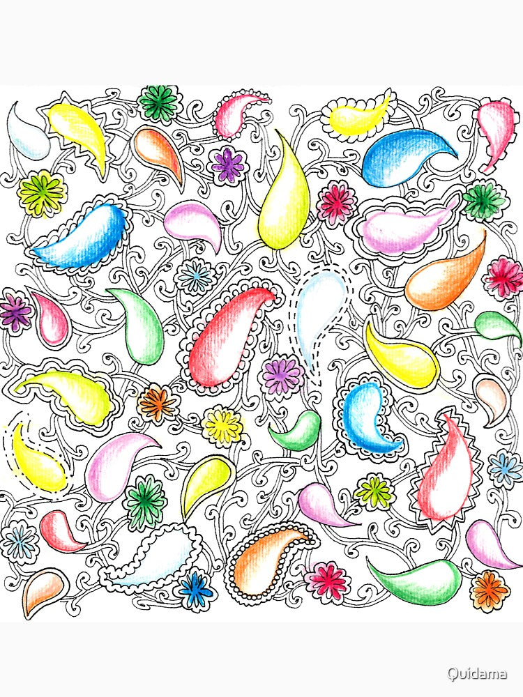Painted Paisley and Whimsical Flowers by Quidama