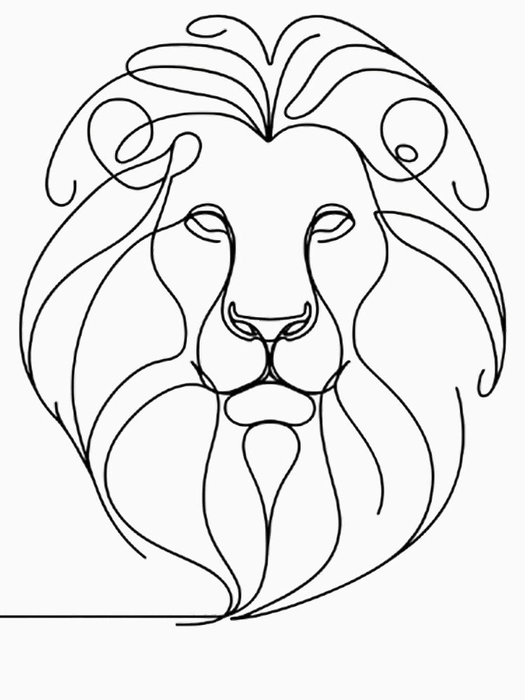 Minimalist Lion Face Continuous Line Art by thenextstepua