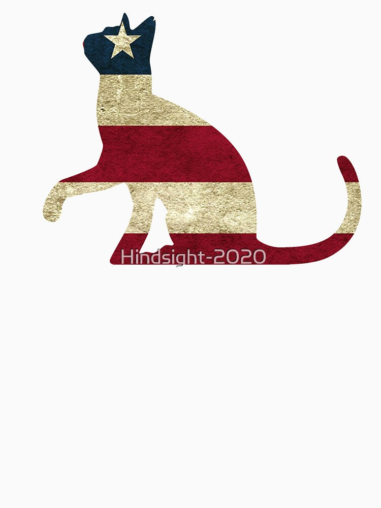 Vintage American Flag: Cat Lovers Design by Hindsight-2020