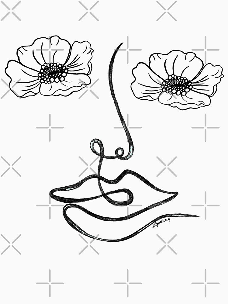 Elizabeth One-line woman's face drawing by Fugenzo