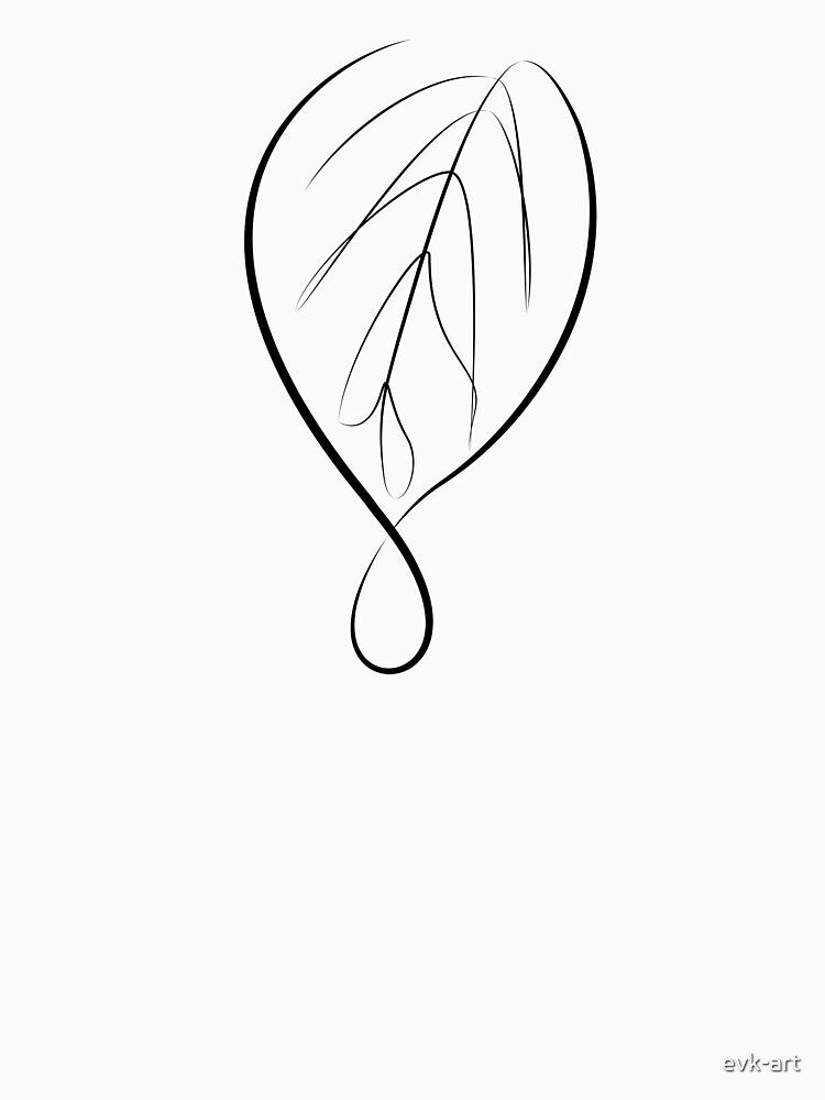 Drop on the leaf in one line art by evk-art