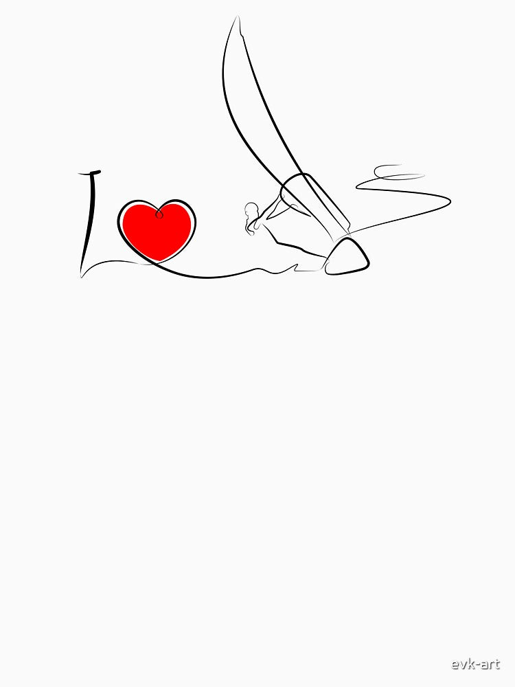 I love windsurfing in one line drawing by evk-art