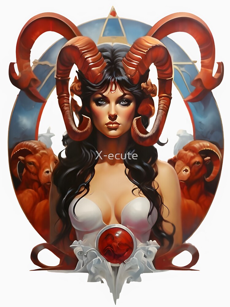 Aries horoscope zodiac sign gift for girlfriend t-shirt zodiac aries gift by X-ecute