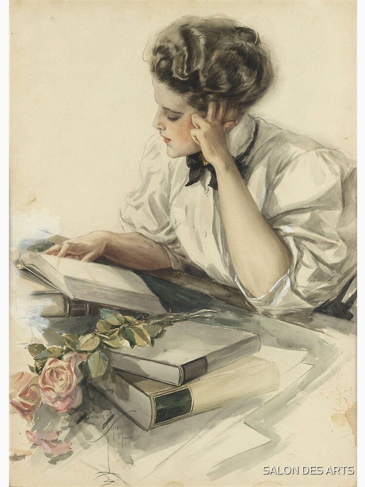 The Study Hour (1908) - Harrison Fisher by SALON DES ARTS
