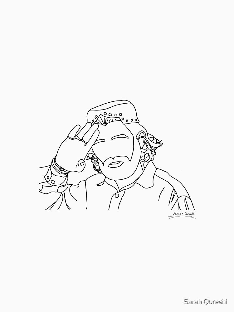 Pakistani man line art drawing by DesignJiggy