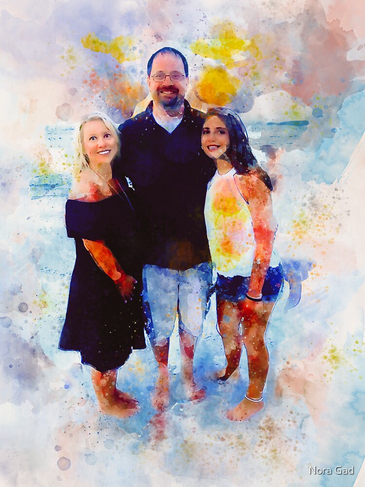 Custom watercolor portrait by Nora Gad