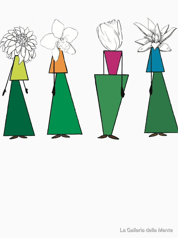 The Blossom Parade - Flower Head Women Illustration by La Galleria della Mente