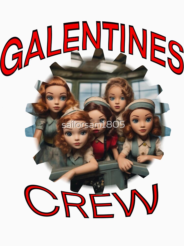 Cartoon Underwater US Navy American Girls Galentines crew on submarine on Galentines day and Galentines party, gift idea for Galentines day by sailorsam1805