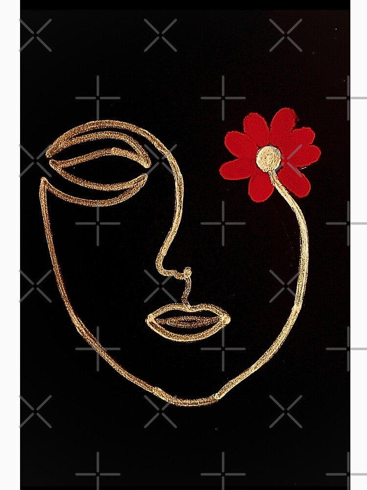 abstract women face with red flower by thissmarwa