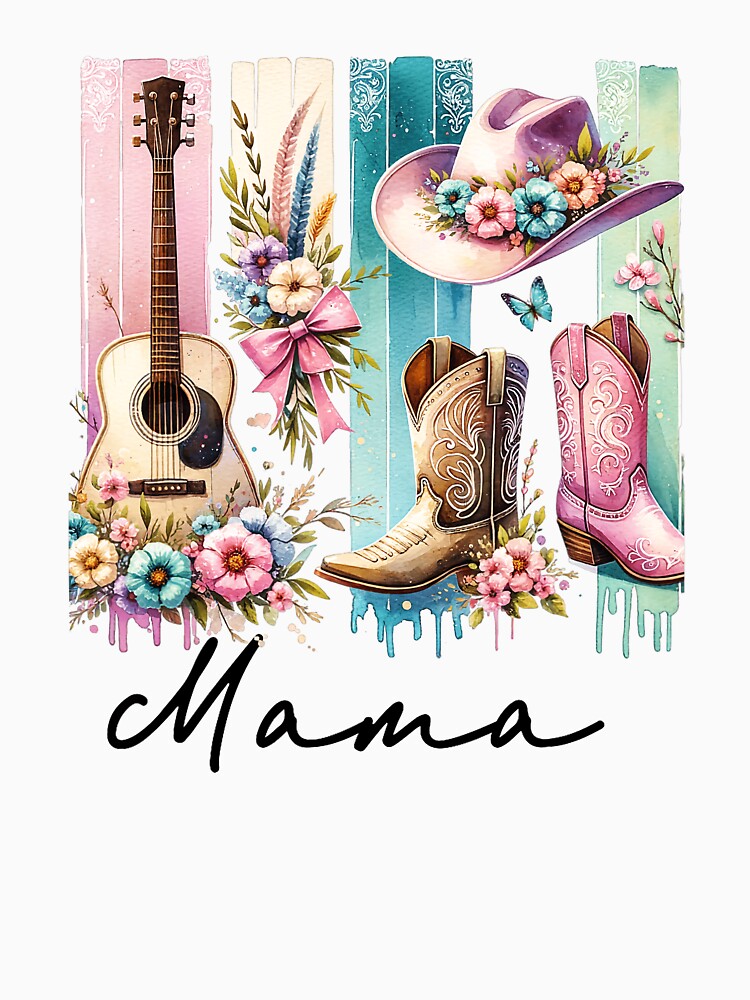 Mama Western Cowgirl Floral Boots by zamiokaline