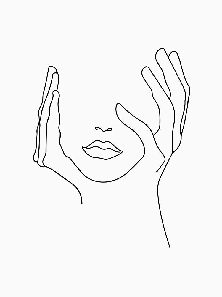 Minimalist face – modern elegant line art illustration by NovaPrintsDE