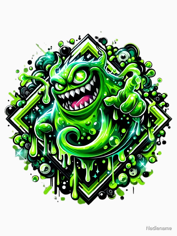 Edgy Green Slime Creature Vector Art by Nadiename
