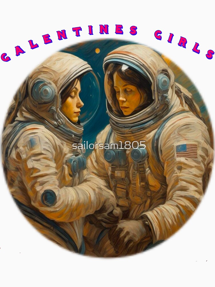 2 Spacewomen galentines girls thinking of galentines day gifts and exchanging galentines days wishes by sailorsam1805
