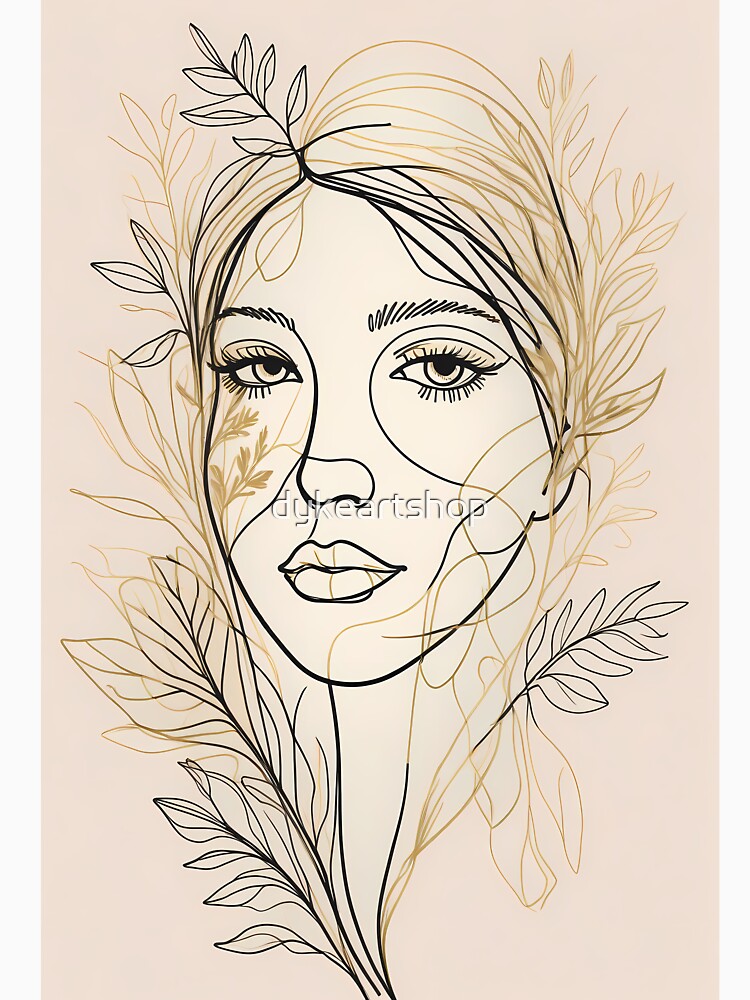 Single‑Line Face Minimalist Art by Dyke Art