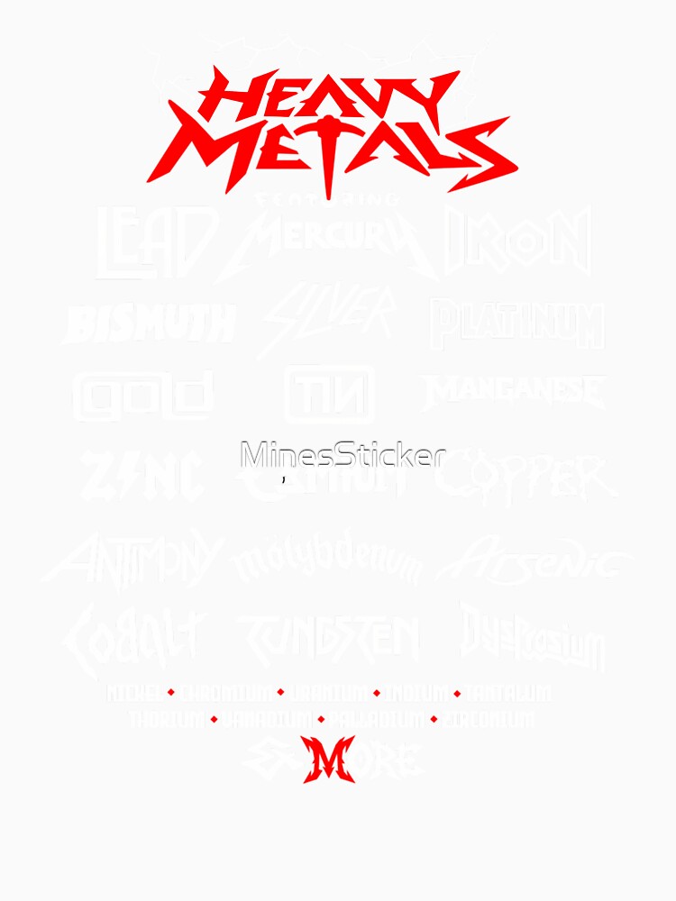 Back Print Heavy Metals Parody Red  White Edition by MinesSticker