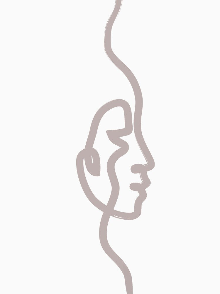 Abstract Face Profile II - One Line Art by TheRedFinch