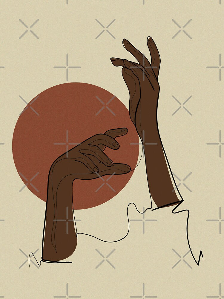 Black Magical Hands Line Illustration by ebzil studio