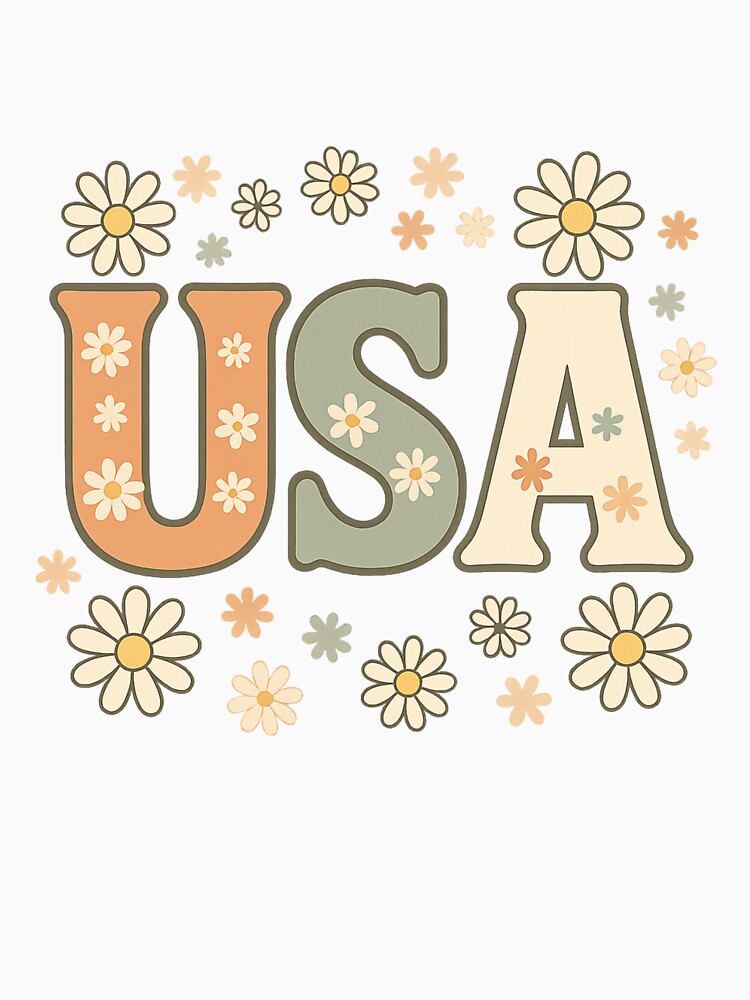 Retro Floral USA by Radgraphic