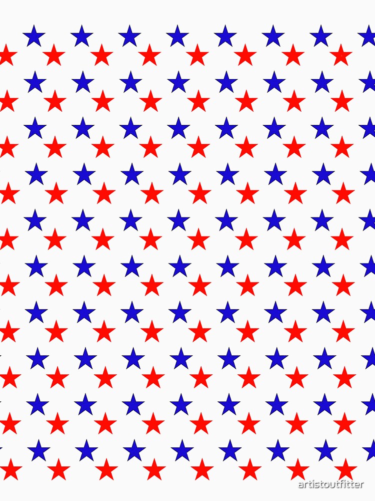 Red & Blue Stars Pattern by artistoutfitter