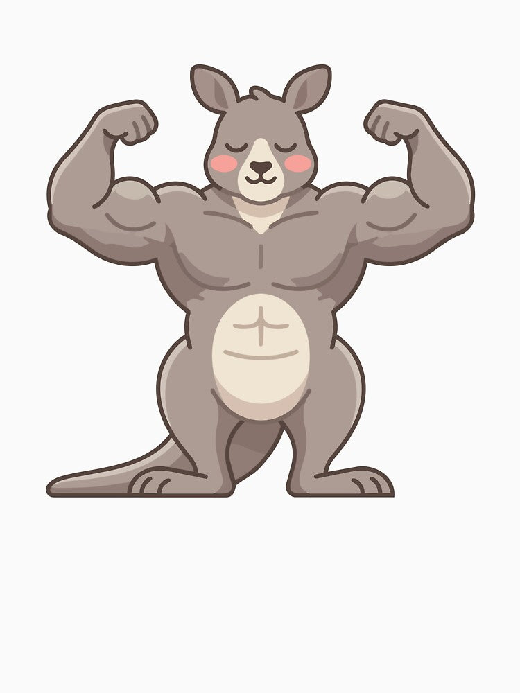 Nature Gym Bro Funny Buff Kangaroo by Petzzz