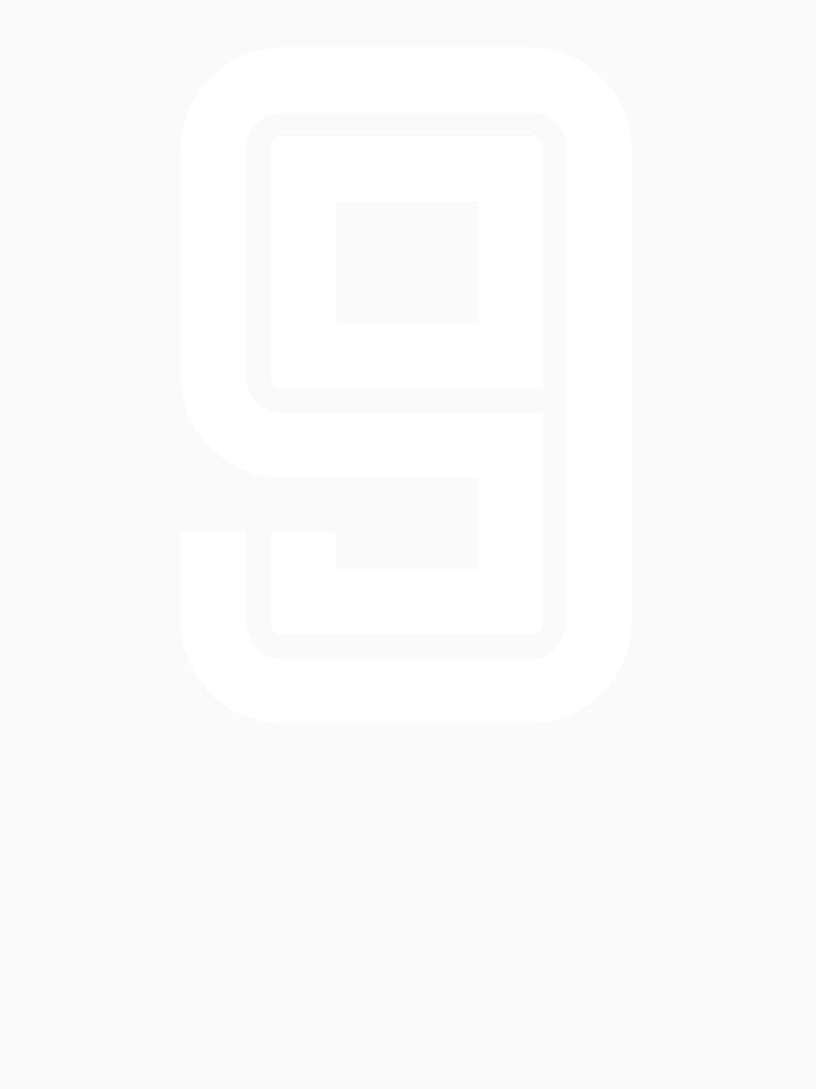 No. 9 / Player Number Nine / Football Player Number 9 (White on Black) by STUDIO-72