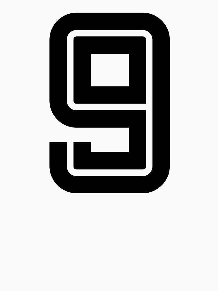 No. 9 / Player Number Nine / Football Player Number 9 (Black) by STUDIO-72