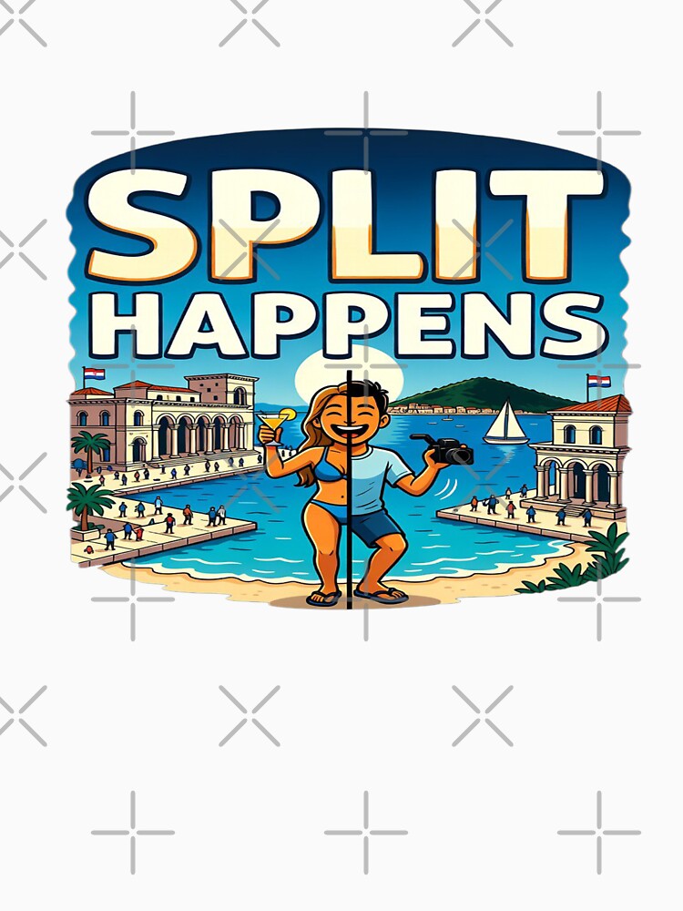 Split Happens – Funny Croatia Vacation T-Shirt Design | Travel Humor Graphic | Beach Holiday SVG PNG | Print-on-Demand Bundle by Sushikidsntod