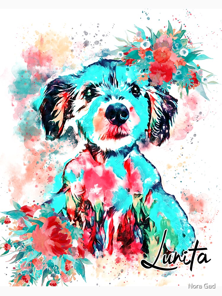Lunita Custom dog portrait by Nora Gad
