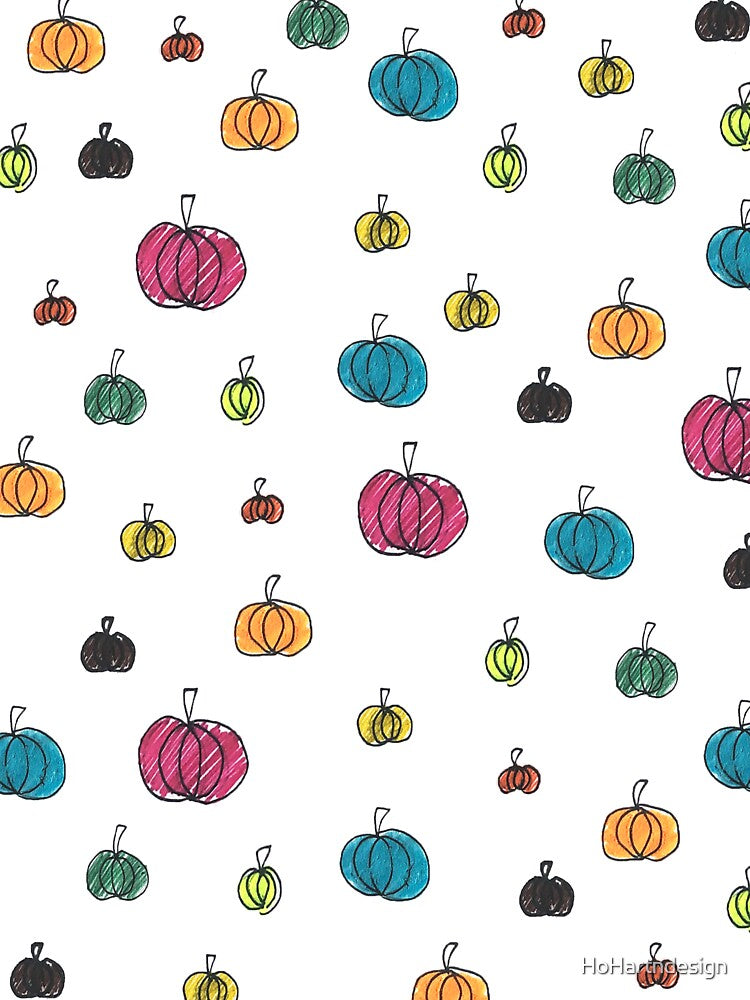 Colorful hand-drawn Pumpkins Artwork For Fall by HoHartndesign