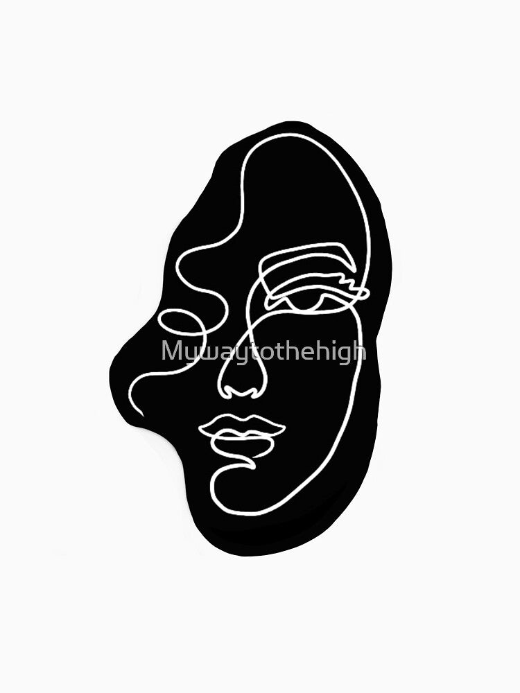 One line face art black by Mywaytothehigh