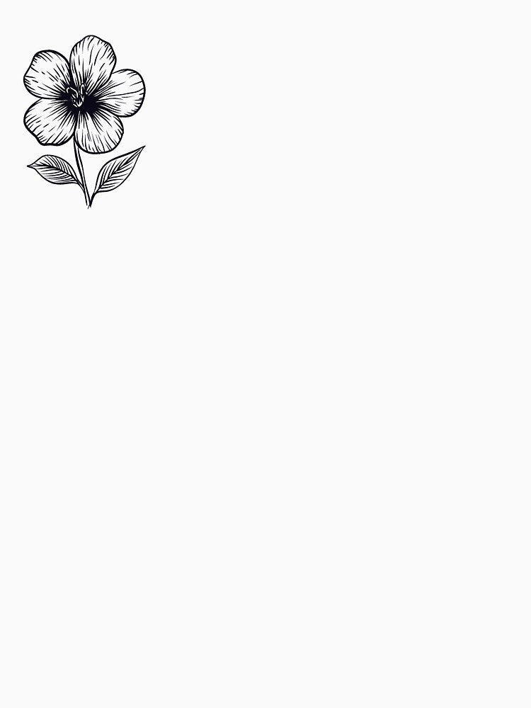 Minimalist Line Art Flower - Elegant Black and White Botanical Design by CinthyaNovae