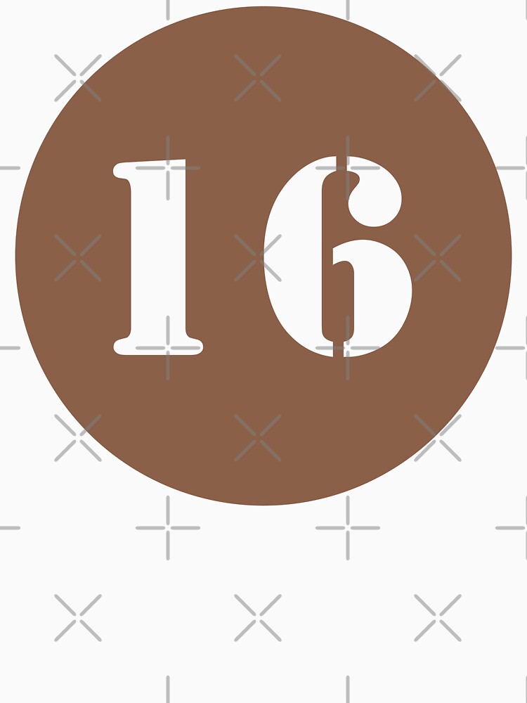 Number Sixteen (16) in Brown Circle by Ching Teoh