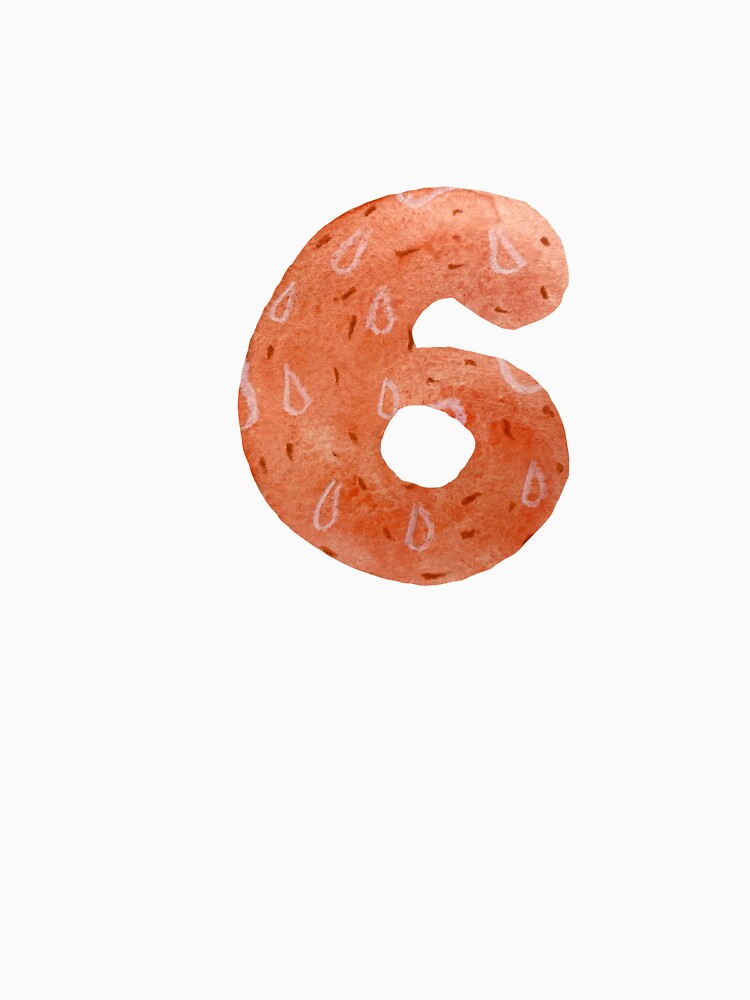 Number six textured red a watercolor sketch by Yana Mustafina | Boho Soulful Designs