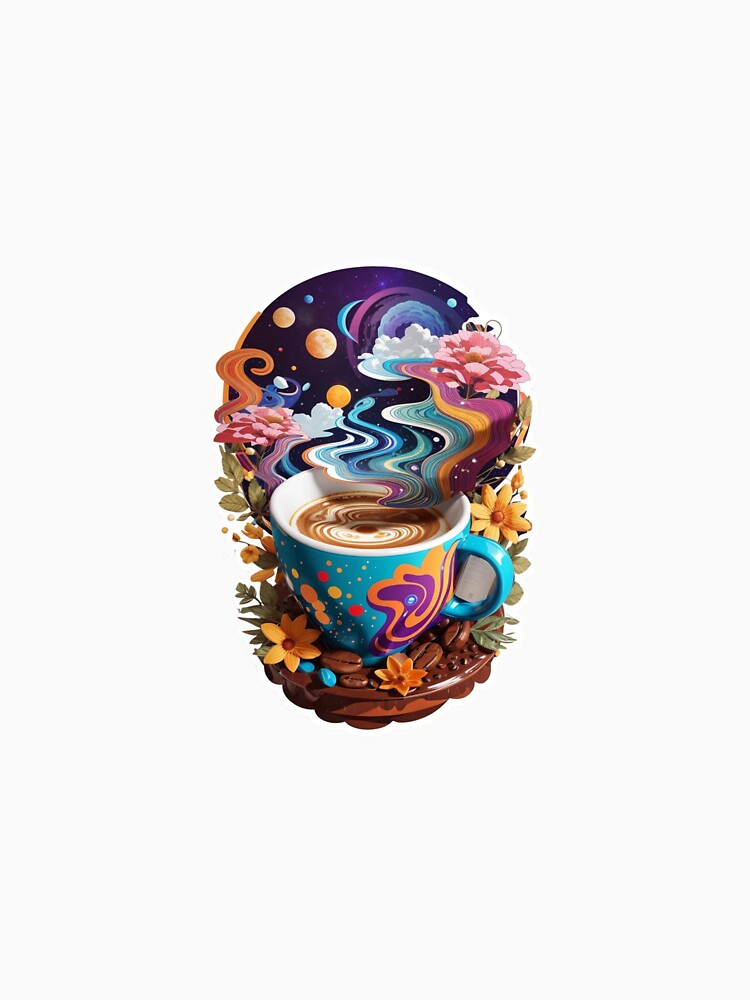 A colorful coffee in a cup. by Vegasstickers