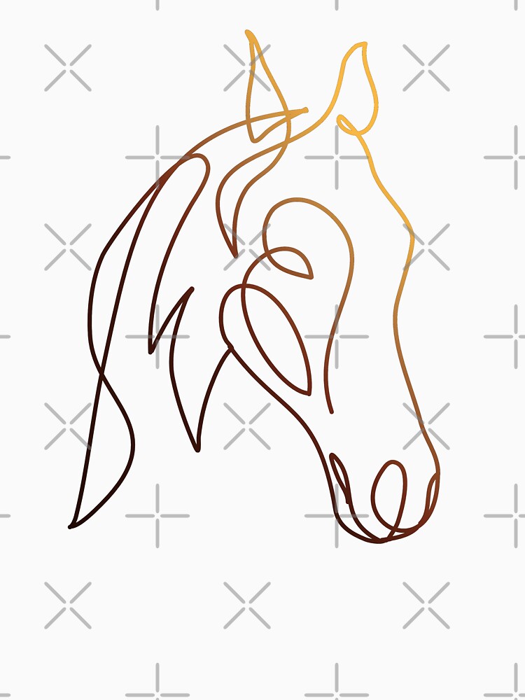 horse one line colorful by hemp3x
